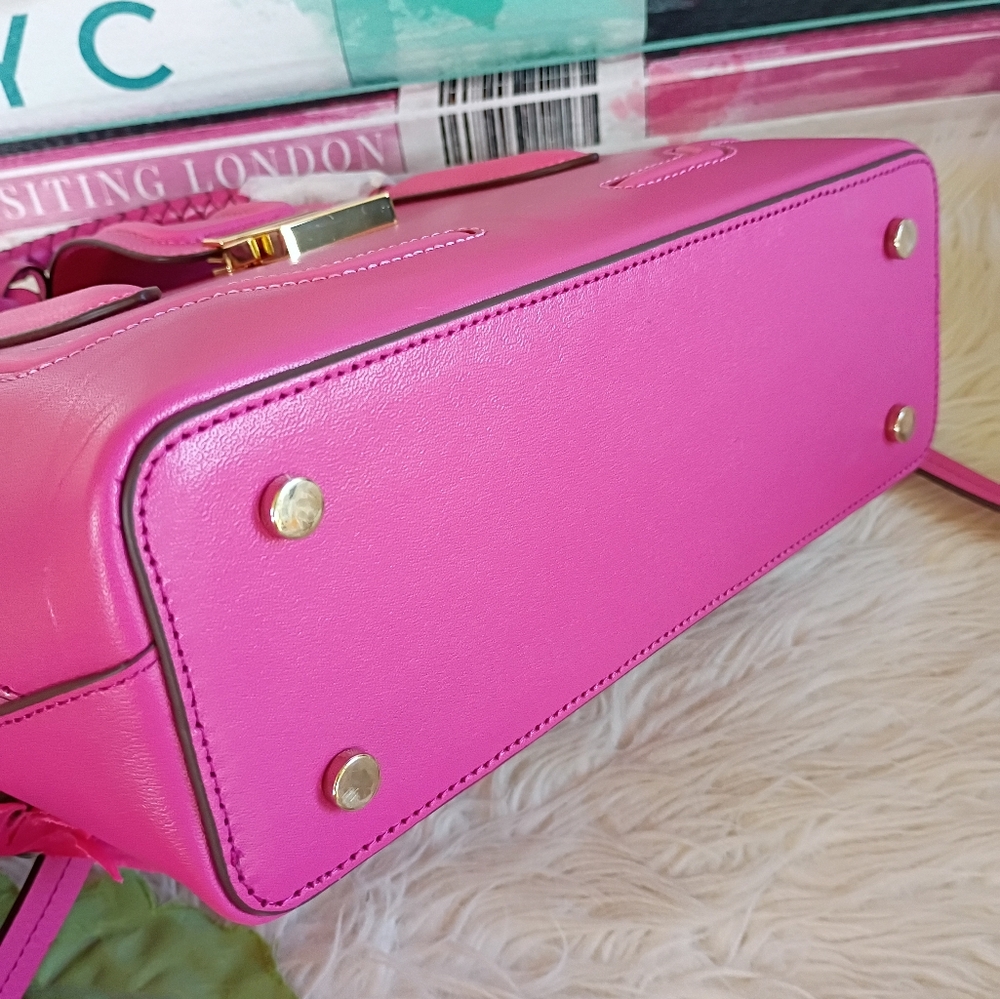 Radley London Hot Pink/Coulis Leather Liverpool Street Small Multiway Satchel - Picture 8 of 16